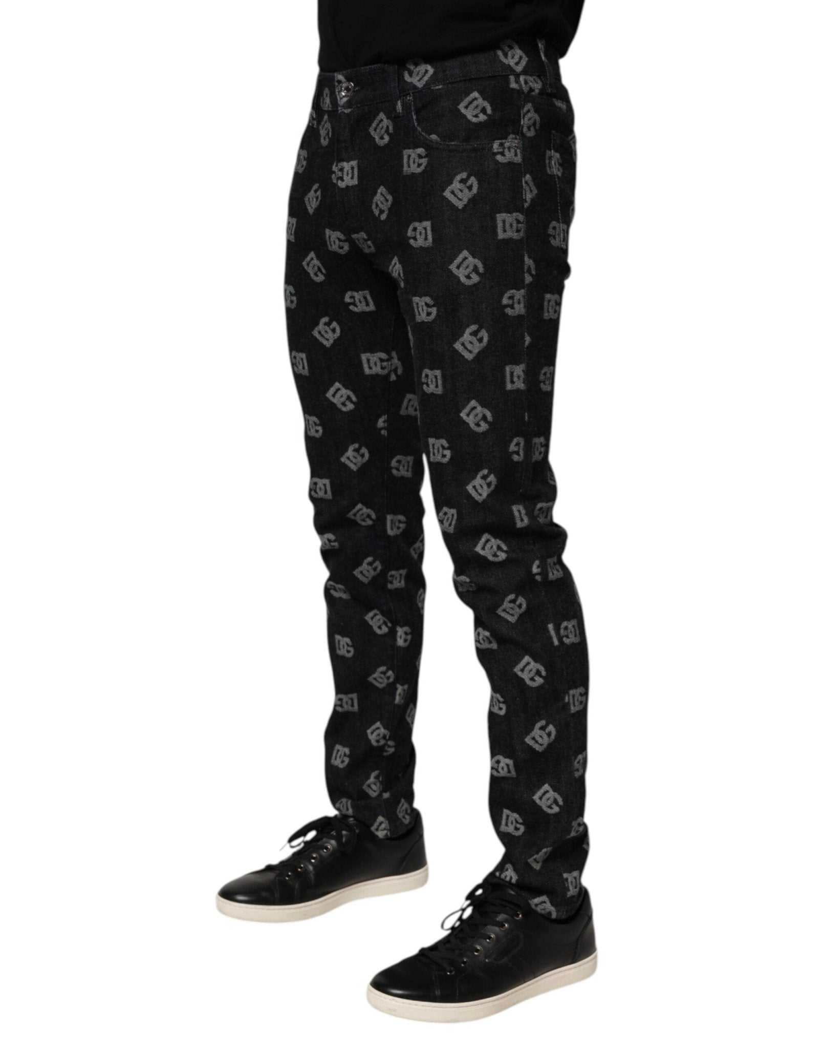 Dolce & Gabbana Black DG Monogram Cotton Skinny Denim Jeans – IT48 | M par Dolce & Gabbana | Disponible sur Sandy Store ByNet