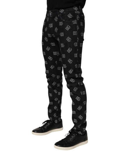 Dolce & Gabbana Black DG Monogram Cotton Skinny Denim Jeans – IT48 | M par Dolce & Gabbana | Disponible sur Sandy Store ByNet