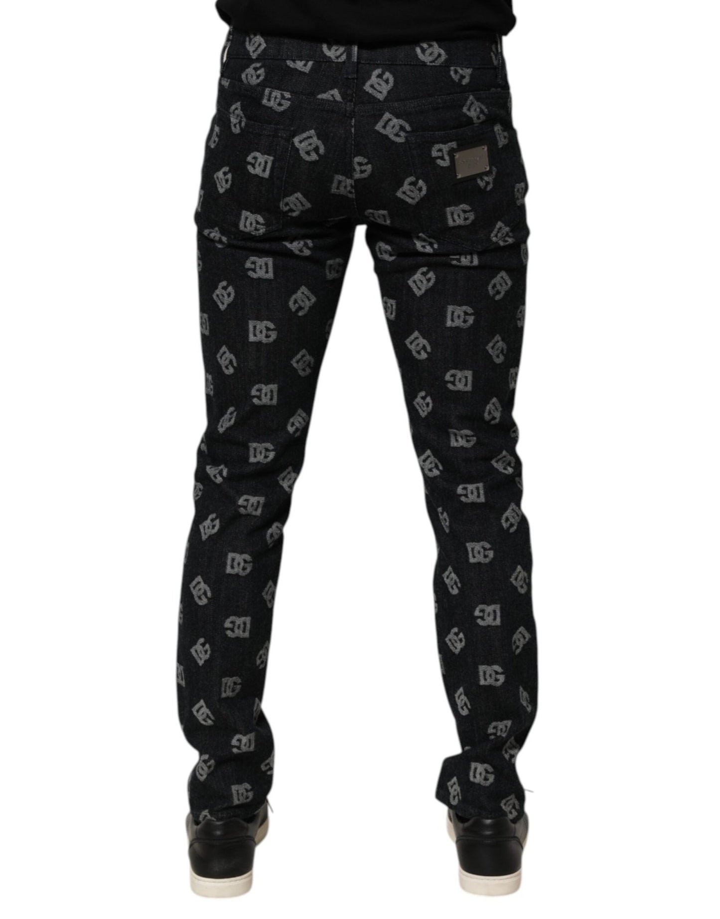 Dolce & Gabbana Black DG Monogram Cotton Skinny Denim Jeans – IT48 | M par Dolce & Gabbana | Disponible sur Sandy Store ByNet
