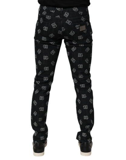 Dolce & Gabbana Black DG Monogram Cotton Skinny Denim Jeans – IT48 | M par Dolce & Gabbana | Disponible sur Sandy Store ByNet