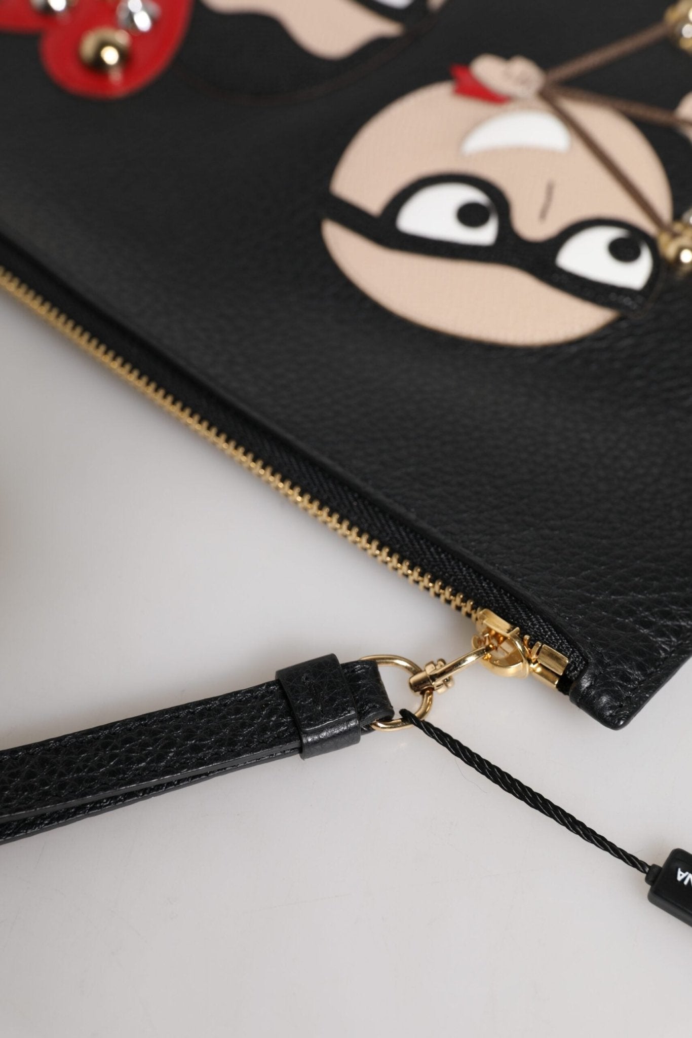 Dolce & Gabbana Black #DGFamily Embellished Leather Clutch Bag - Sandy Store ByNet