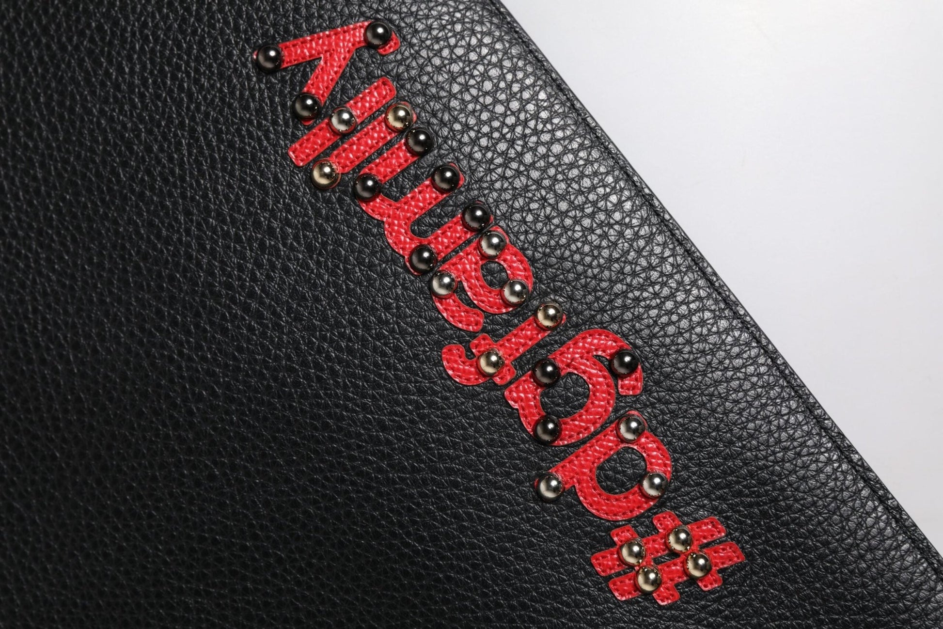 Dolce & Gabbana Black #DGFamily Embellished Leather Clutch Bag - Sandy Store ByNet