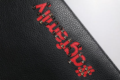 Dolce & Gabbana Black #DGFamily Embellished Leather Clutch Bag - Sandy Store ByNet