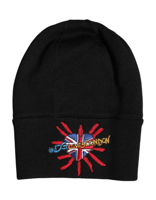 Dolce & Gabbana Black DGLOVESLONDON Knitted Beanie Hat – par Dolce & Gabbana | Disponible sur Sandy Store ByNet