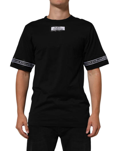 Dolce & Gabbana Black DGRoyals Cotton Men Crew Neck IT T-shirt – IT44 | XS par Dolce & Gabbana | Disponible sur Sandy Store ByNet