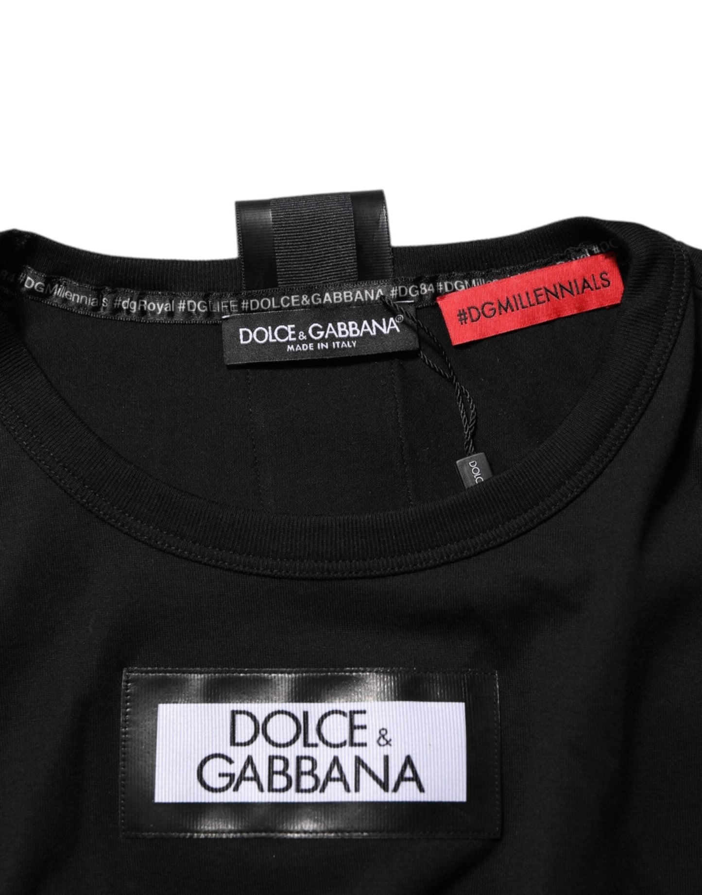 Dolce & Gabbana Black DGRoyals Cotton Men Crew Neck IT T-shirt – IT44 | XS par Dolce & Gabbana | Disponible sur Sandy Store ByNet