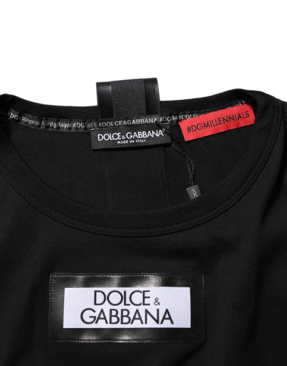 Dolce & Gabbana Black DGRoyals Cotton Men Crew Neck IT T-shirt – IT44 | XS par Dolce & Gabbana | Disponible sur Sandy Store ByNet