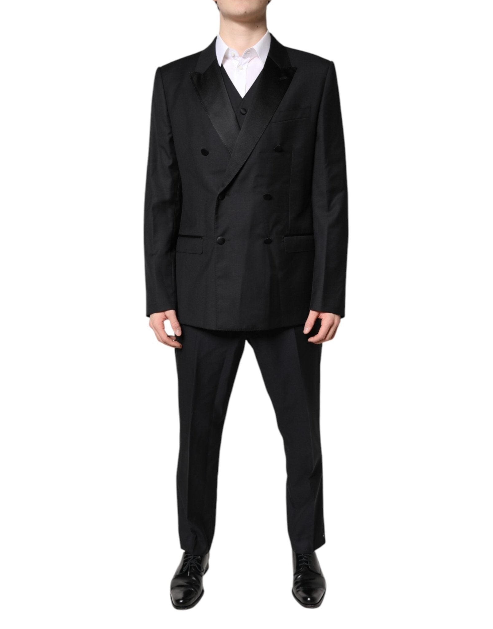 Dolce & Gabbana Black Double Breasted Formal 3 Piece Suit – IT52 | XL par Dolce & Gabbana | Disponible sur Sandy Store ByNet