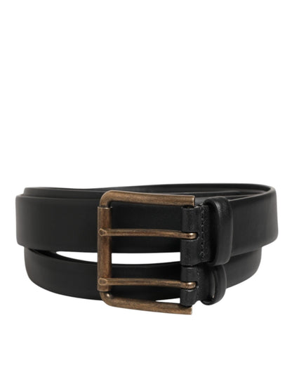 Dolce & Gabbana Black Double Strap Leather Brass Buckle Belt – 90 cm / 36 Inches par Dolce & Gabbana | Disponible sur Sandy Store ByNet