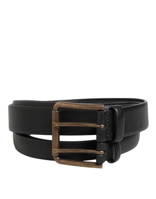 Dolce & Gabbana Black Double Strap Leather Brass Buckle Belt – 90 cm / 36 Inches par Dolce & Gabbana | Disponible sur Sandy Store ByNet