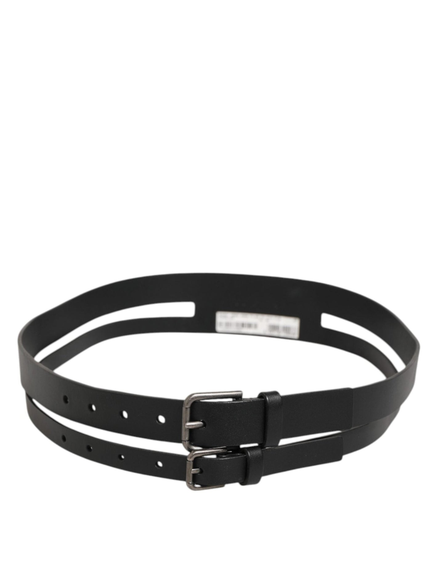 Dolce & Gabbana Black Double Strap Leather Buckle Men Belt – 90 cm / 36 Inches par Dolce & Gabbana | Disponible sur Sandy Store ByNet