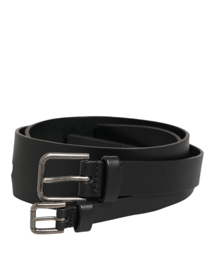 Dolce & Gabbana Black Double Strap Leather Buckle Men Belt – 90 cm / 36 Inches par Dolce & Gabbana | Disponible sur Sandy Store ByNet