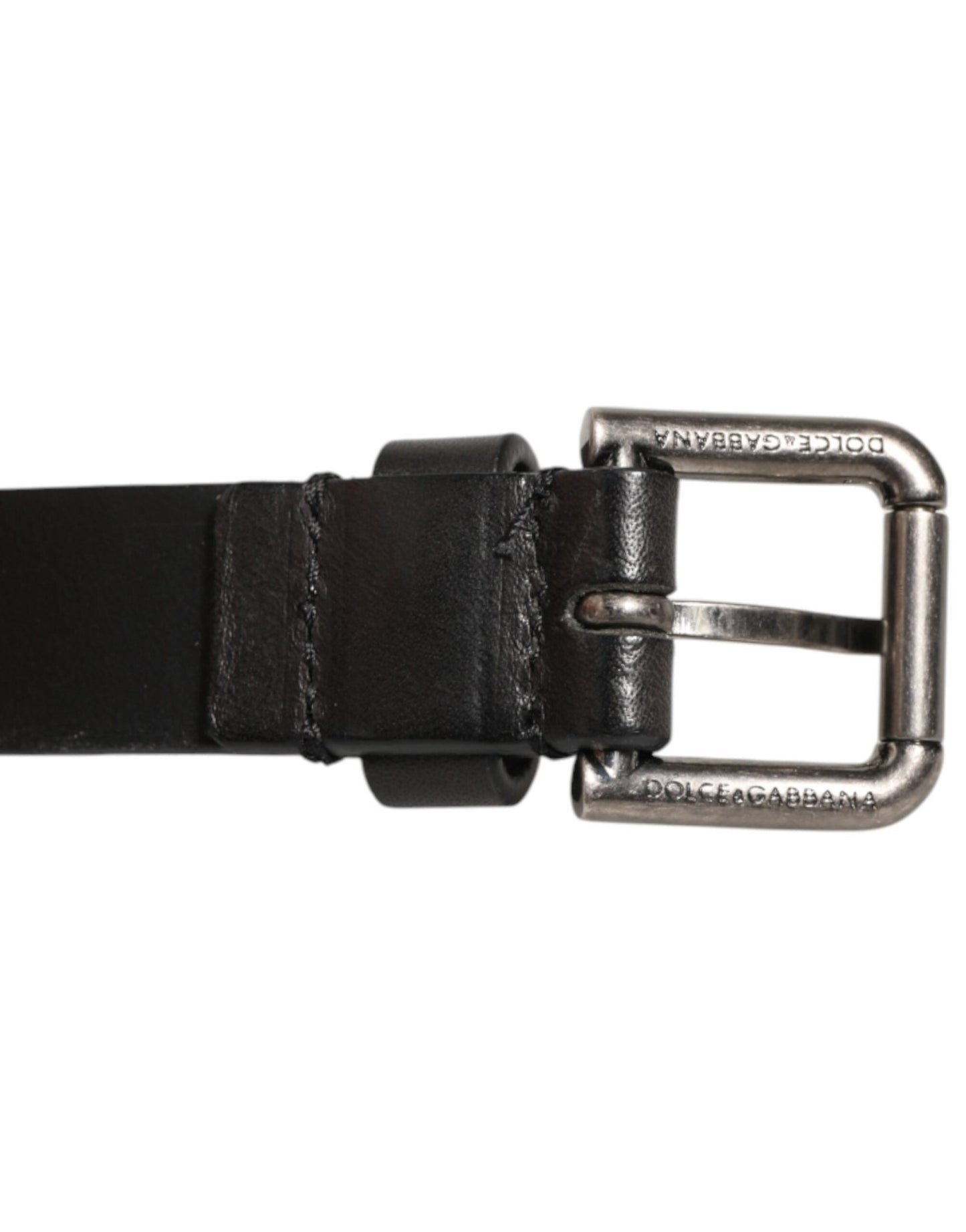 Dolce & Gabbana Black Double Strap Leather Silver Buckle Belt – 90 cm / 36 Inches par Dolce & Gabbana | Disponible sur Sandy Store ByNet