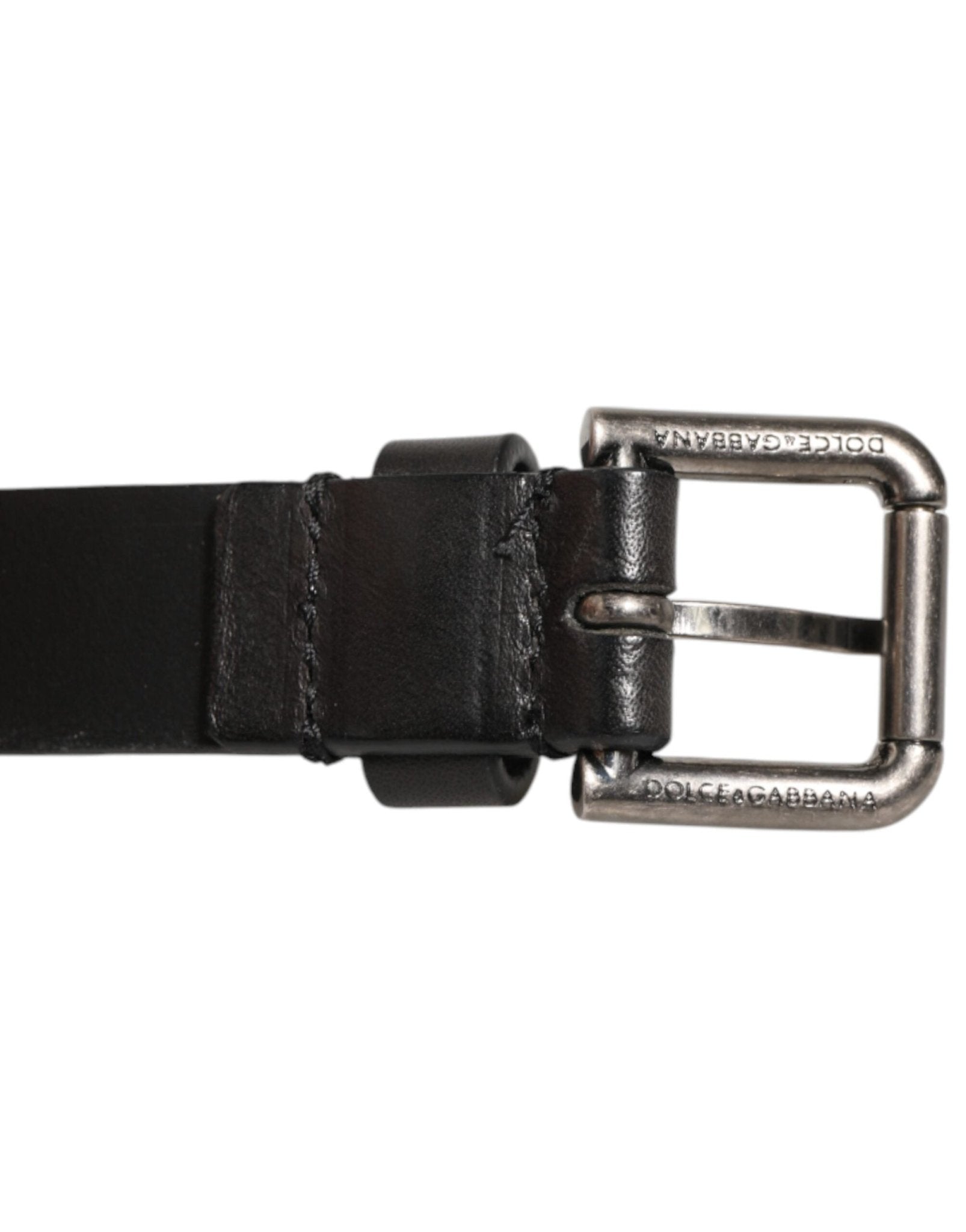Dolce & Gabbana Black Double Strap Leather Silver Buckle Belt – 90 cm / 36 Inches par Dolce & Gabbana | Disponible sur Sandy Store ByNet