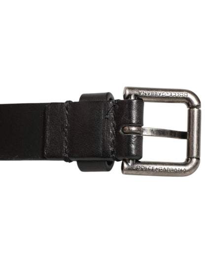 Dolce & Gabbana Black Double Strap Leather Silver Buckle Belt – 90 cm / 36 Inches par Dolce & Gabbana | Disponible sur Sandy Store ByNet