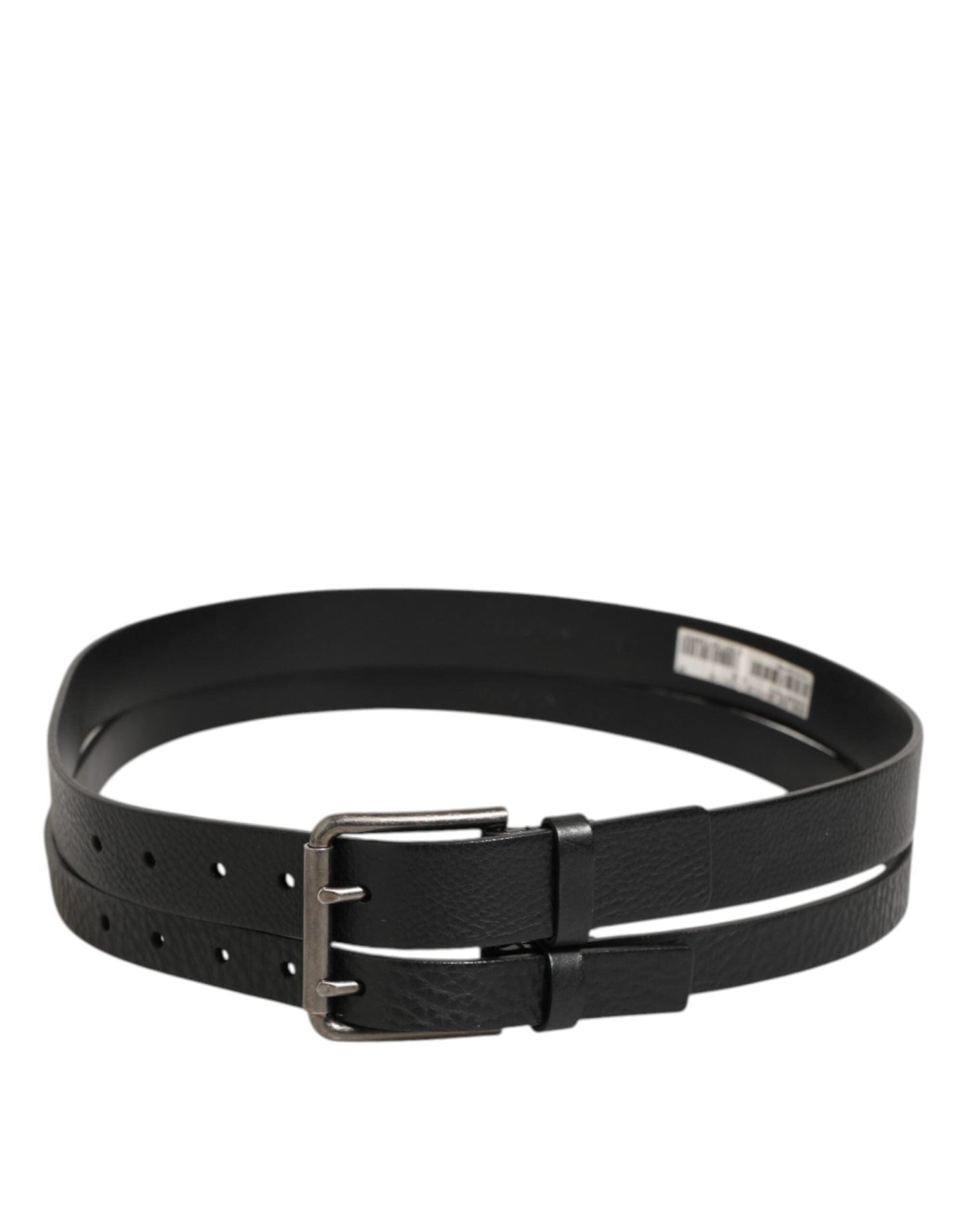 Dolce & Gabbana Black Double Strap Leather Silver Buckle Belt – 90 cm / 36 Inches par Dolce & Gabbana | Disponible sur Sandy Store ByNet