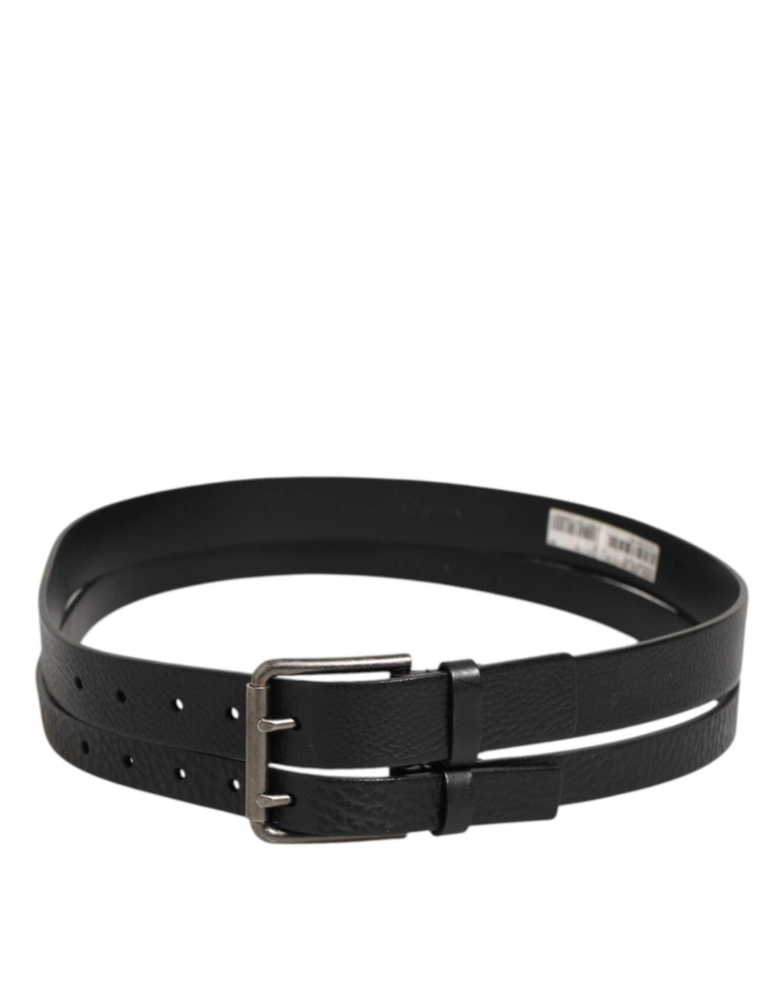 Dolce & Gabbana Black Double Strap Leather Silver Buckle Belt – 90 cm / 36 Inches par Dolce & Gabbana | Disponible sur Sandy Store ByNet