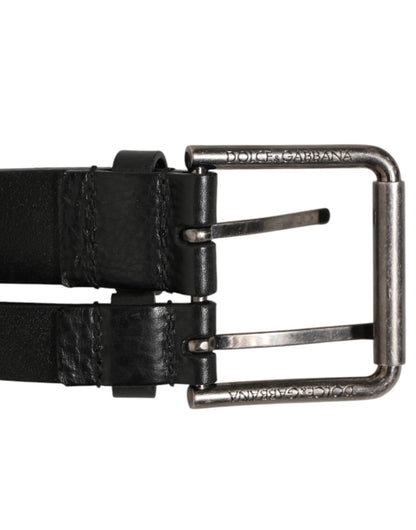 Dolce & Gabbana Black Double Strap Leather Silver Buckle Belt – 90 cm / 36 Inches par Dolce & Gabbana | Disponible sur Sandy Store ByNet