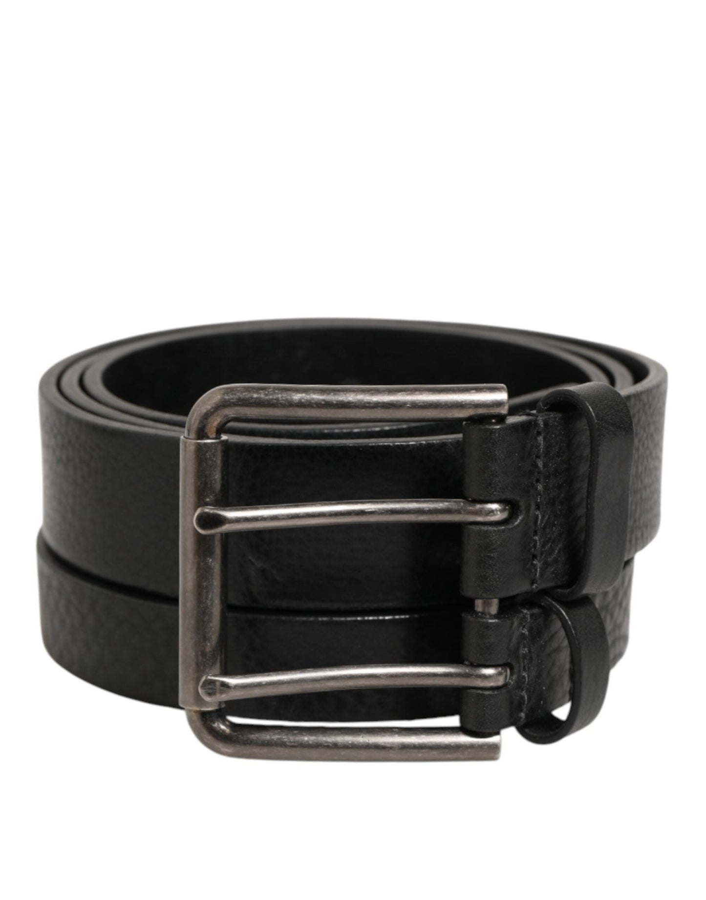 Dolce & Gabbana Black Double Strap Leather Silver Buckle Belt – 90 cm / 36 Inches par Dolce & Gabbana | Disponible sur Sandy Store ByNet