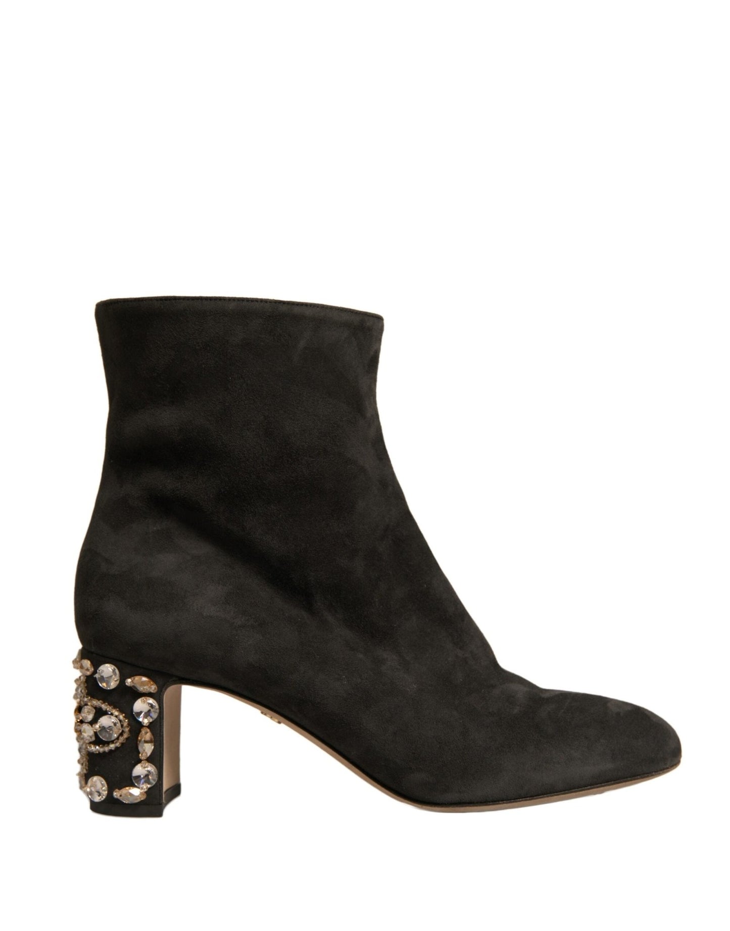 Dolce & Gabbana Black Embellished Heel Ankle Boots Shoes - Sandy Store ByNet
