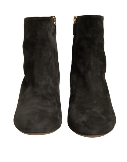 Dolce & Gabbana Black Embellished Heel Ankle Boots Shoes - Sandy Store ByNet