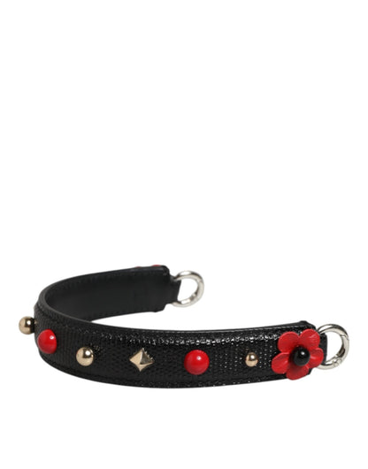 Dolce & Gabbana Black Embellished Leather Bag Handle Women Shoulder Strap – par Dolce & Gabbana | Disponible sur Sandy Store ByNet
