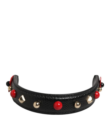 Dolce & Gabbana Black Embellished Leather Bag Handle Women Shoulder Strap – par Dolce & Gabbana | Disponible sur Sandy Store ByNet