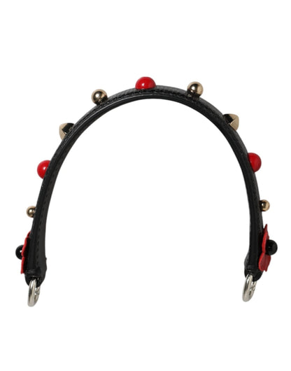 Dolce & Gabbana Black Embellished Leather Bag Handle Women Shoulder Strap – par Dolce & Gabbana | Disponible sur Sandy Store ByNet