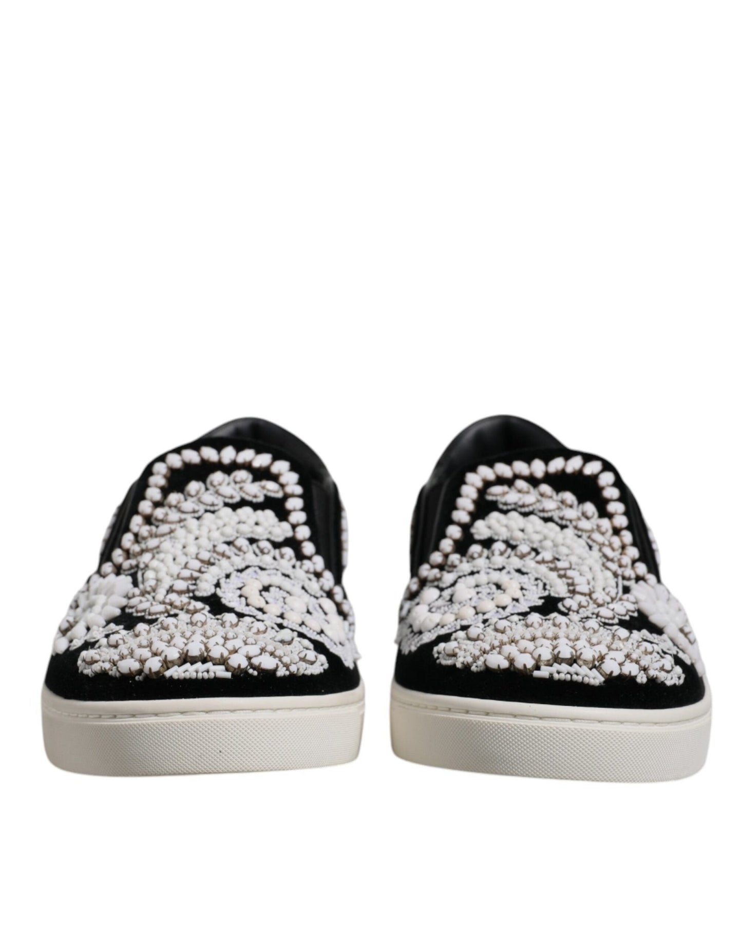 Dolce & Gabbana Black Embellished London Men Slip On Shoes - Sandy Store ByNet