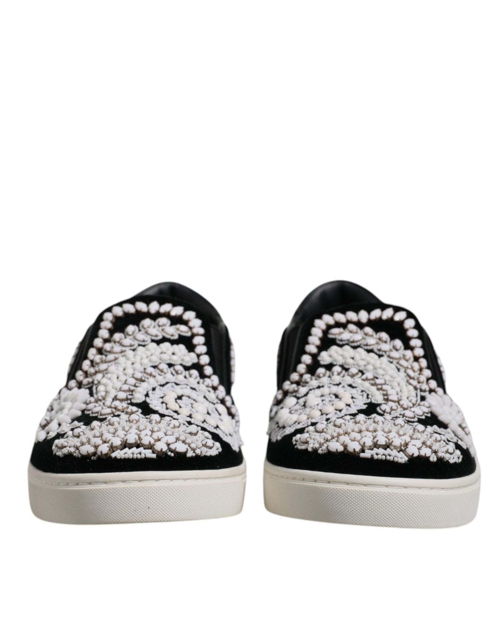 Dolce & Gabbana Black Embellished London Men Slip On Shoes - Sandy Store ByNet