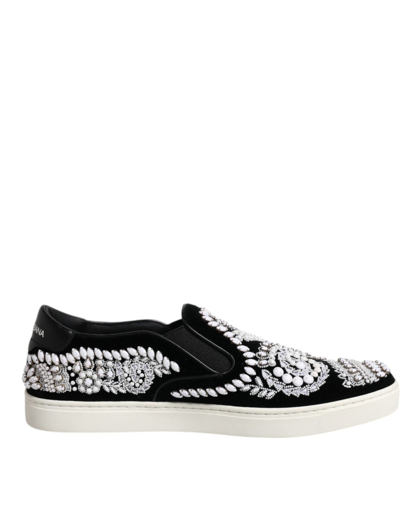 Dolce & Gabbana Black Embellished London Men Slip On Shoes - Sandy Store ByNet