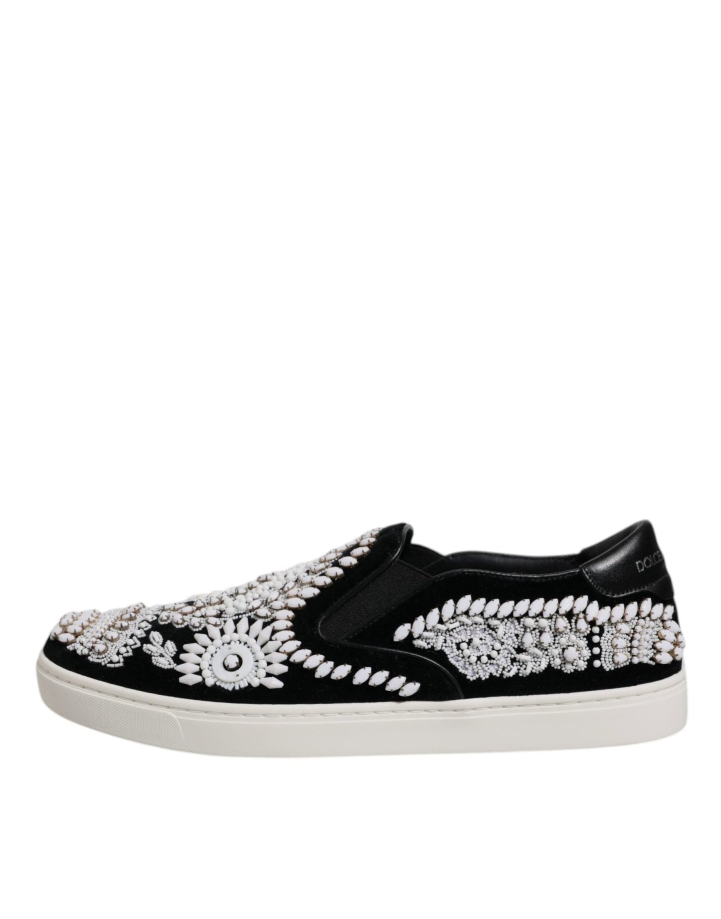 Dolce & Gabbana Black Embellished London Men Slip On Shoes - Sandy Store ByNet