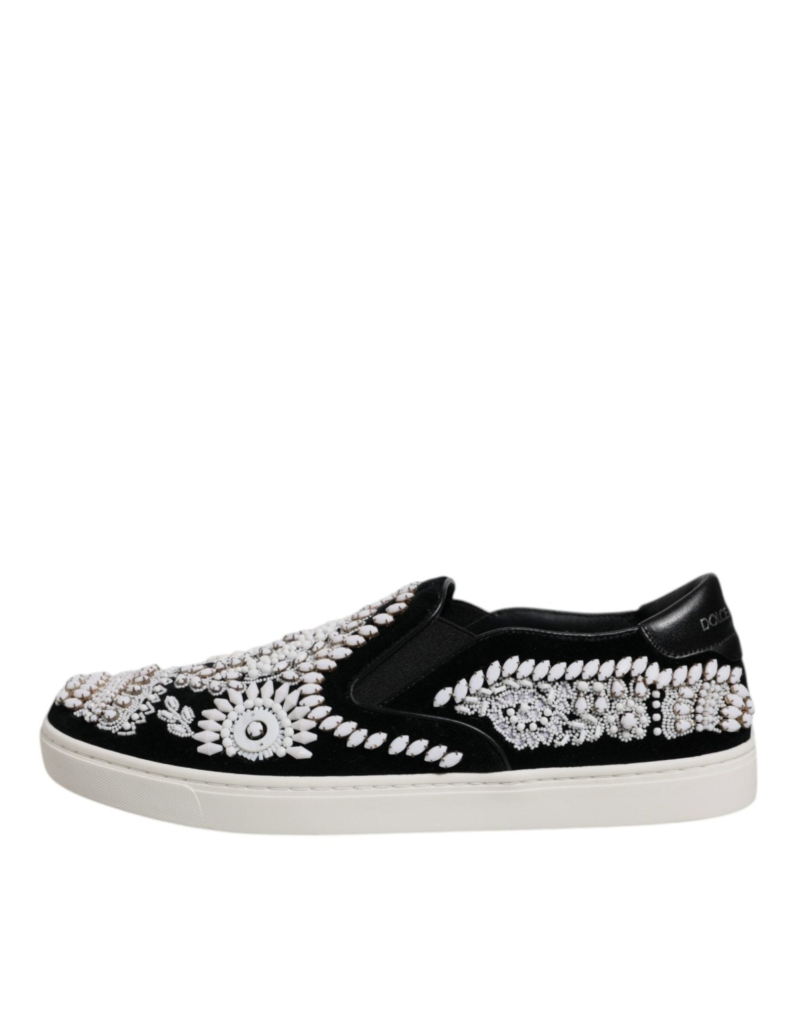 Dolce & Gabbana Black Embellished London Men Slip On Shoes - Sandy Store ByNet