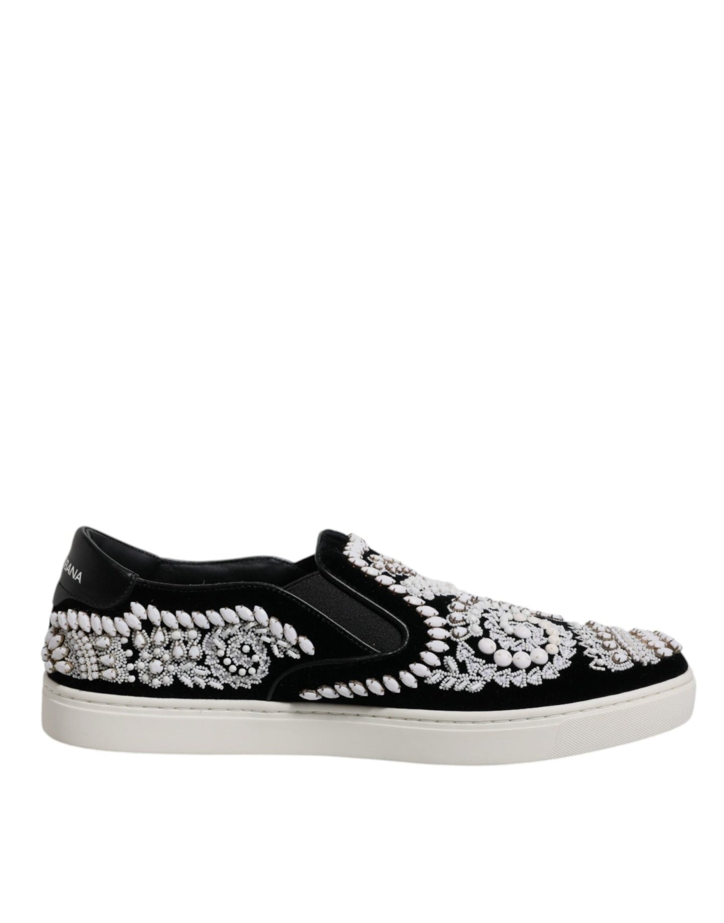 Dolce & Gabbana Black Embellished London Men Slip On Shoes - Sandy Store ByNet