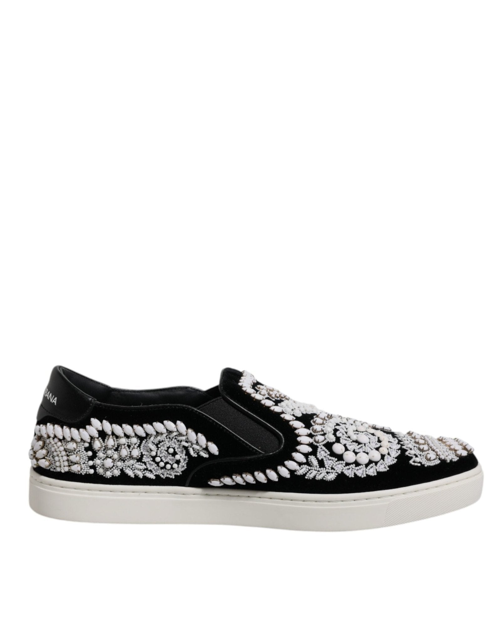 Dolce & Gabbana Black Embellished London Men Slip On Shoes - Sandy Store ByNet