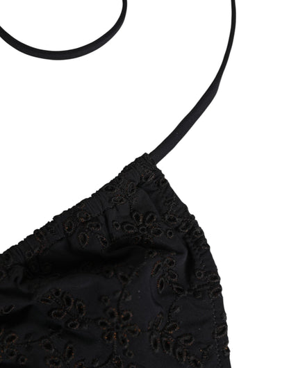 Dolce & Gabbana Black Embroidered Triangle Swimwear Underwear – IT2 | S par Dolce & Gabbana | Disponible sur Sandy Store ByNet