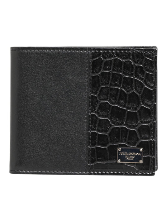 Dolce & Gabbana Black Exotic Leather Bifold Card Holder Men Wallet – par Dolce & Gabbana | Disponible sur Sandy Store ByNet