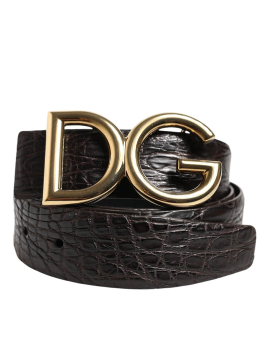 Dolce & Gabbana Black Exotic Leather DG Logo Buckle Belt – 85 cm / 34 Inches par Dolce & Gabbana | Disponible sur Sandy Store ByNet