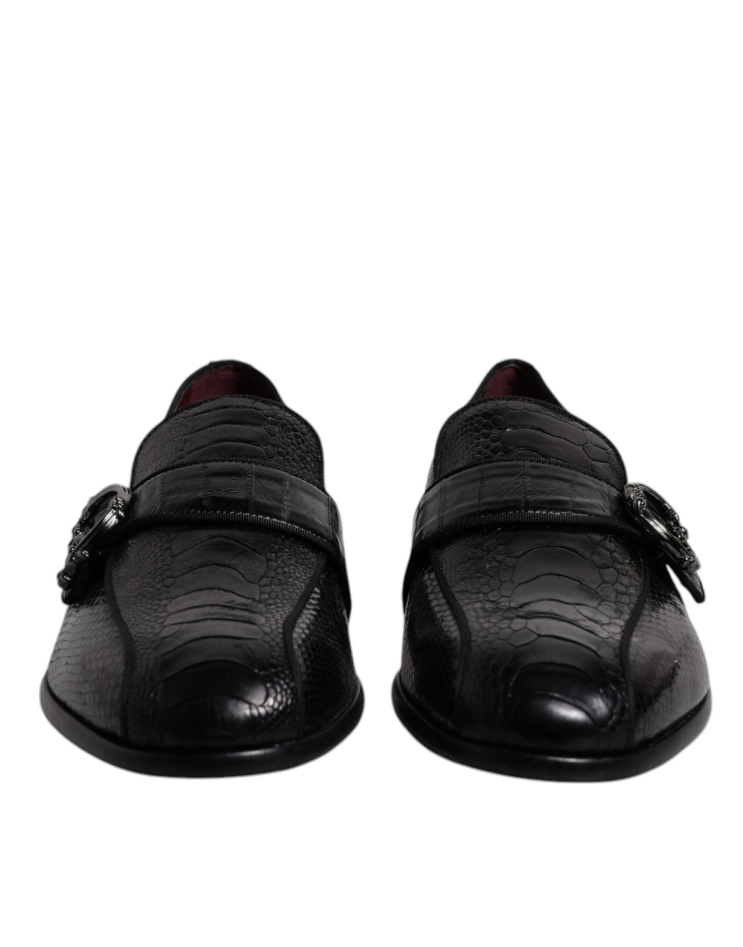 Dolce & Gabbana Black Exotic Leather DG Logo Loafers Formal Dress Shoes - Sandy Store ByNet
