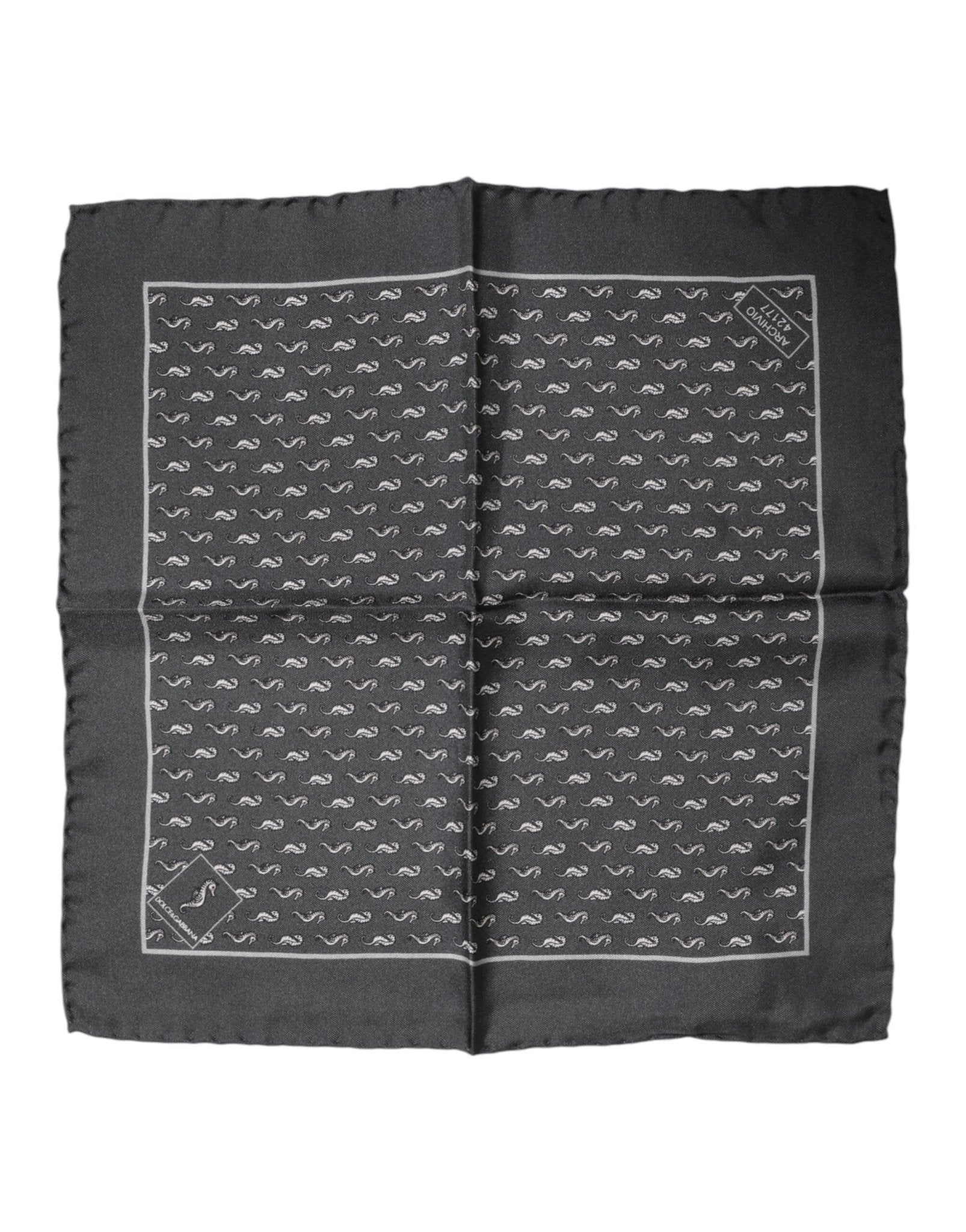 Dolce & Gabbana Black Fish Print Silk Square Men Foulard Scarf – par Dolce & Gabbana | Disponible sur Sandy Store ByNet