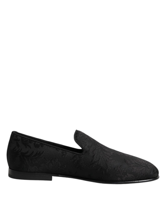 Dolce & Gabbana Black Floral Brocade Loafers Men Dress Shoes – EU39/US6 par Dolce & Gabbana | Disponible sur Sandy Store ByNet