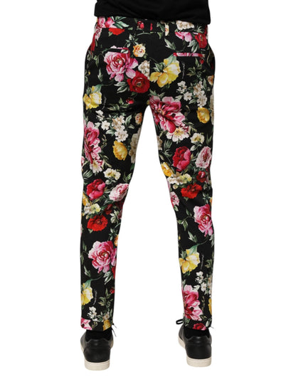 Dolce & Gabbana Black Floral Cotton Dress Formal Trouser Pants – IT48 | M par Dolce & Gabbana | Disponible sur Sandy Store ByNet