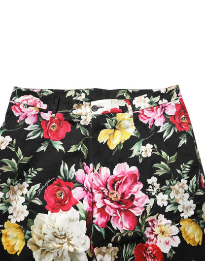 Dolce & Gabbana Black Floral Cotton Dress Formal Trouser Pants – IT48 | M par Dolce & Gabbana | Disponible sur Sandy Store ByNet