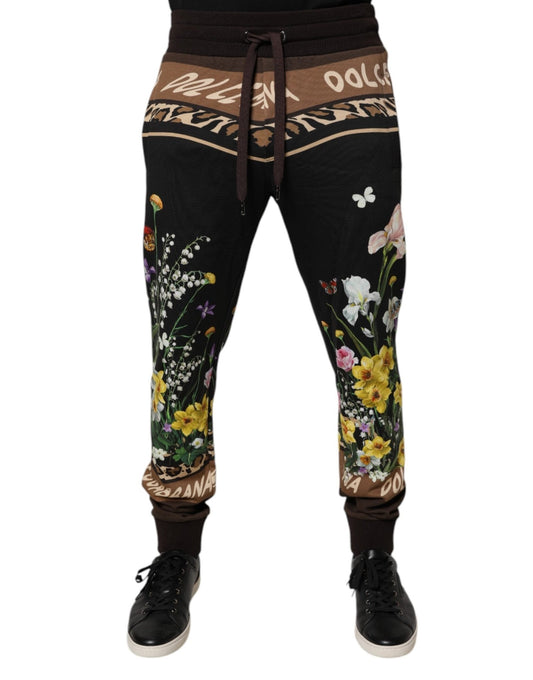 Dolce & Gabbana Black Floral Cotton Jogger Sweatpants Pants – IT48 | M par Dolce & Gabbana | Disponible sur Sandy Store ByNet