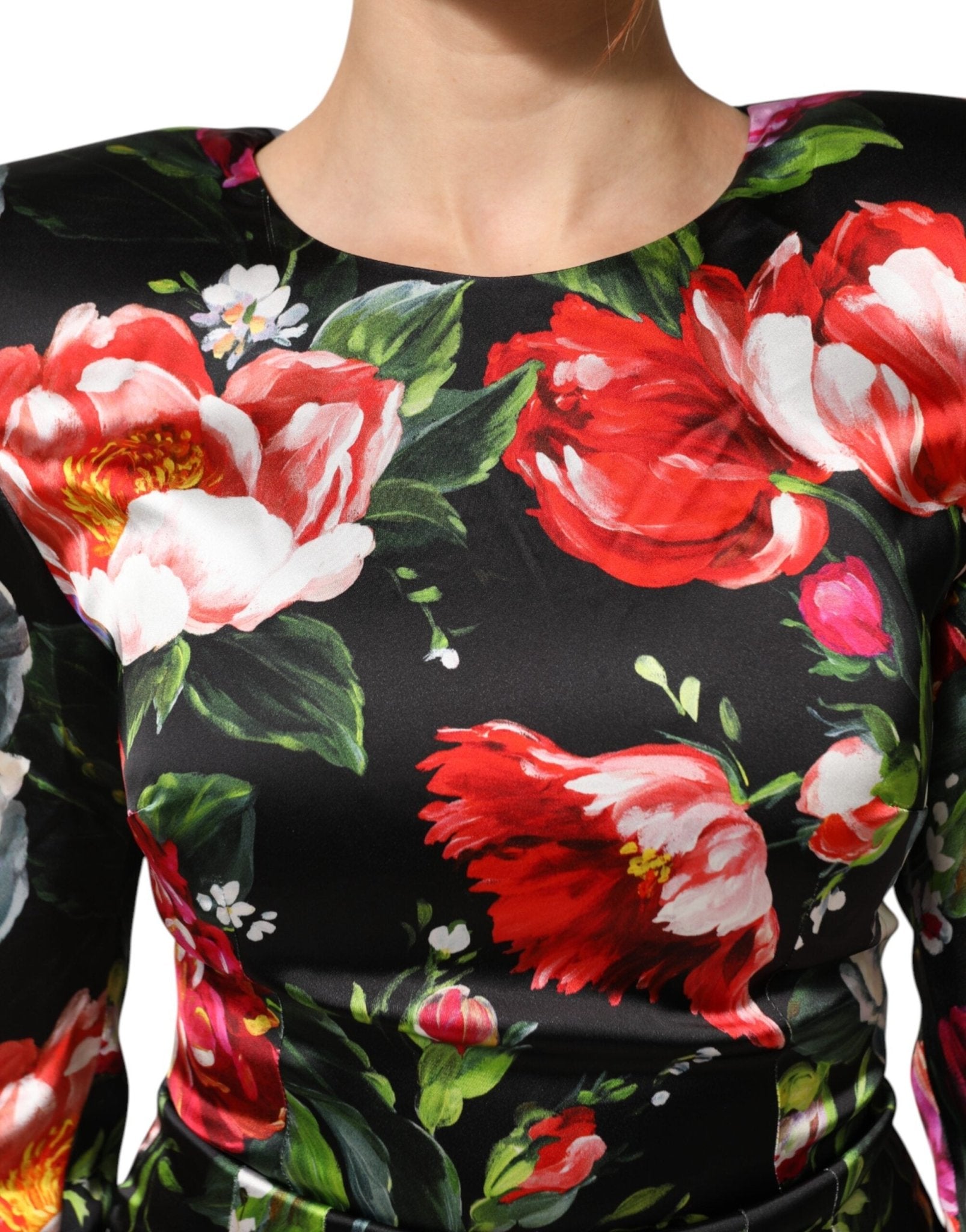 Dolce & Gabbana Black Floral Fiori Pittorici Mini Bodycon Dress – IT36|XXS par Dolce & Gabbana | Disponible sur Sandy Store ByNet