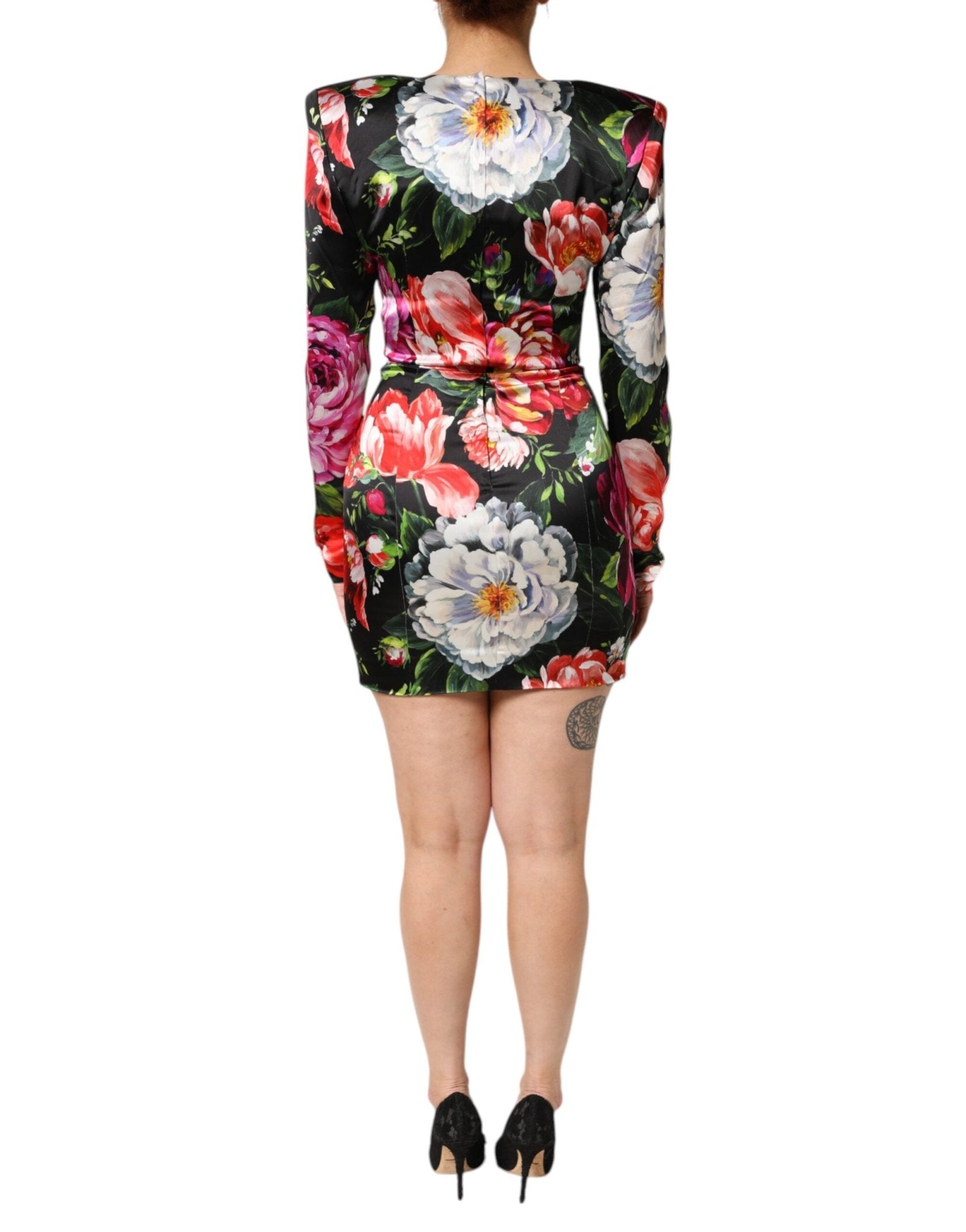 Dolce & Gabbana Black Floral Fiori Pittorici Mini Bodycon Dress – IT36|XXS par Dolce & Gabbana | Disponible sur Sandy Store ByNet
