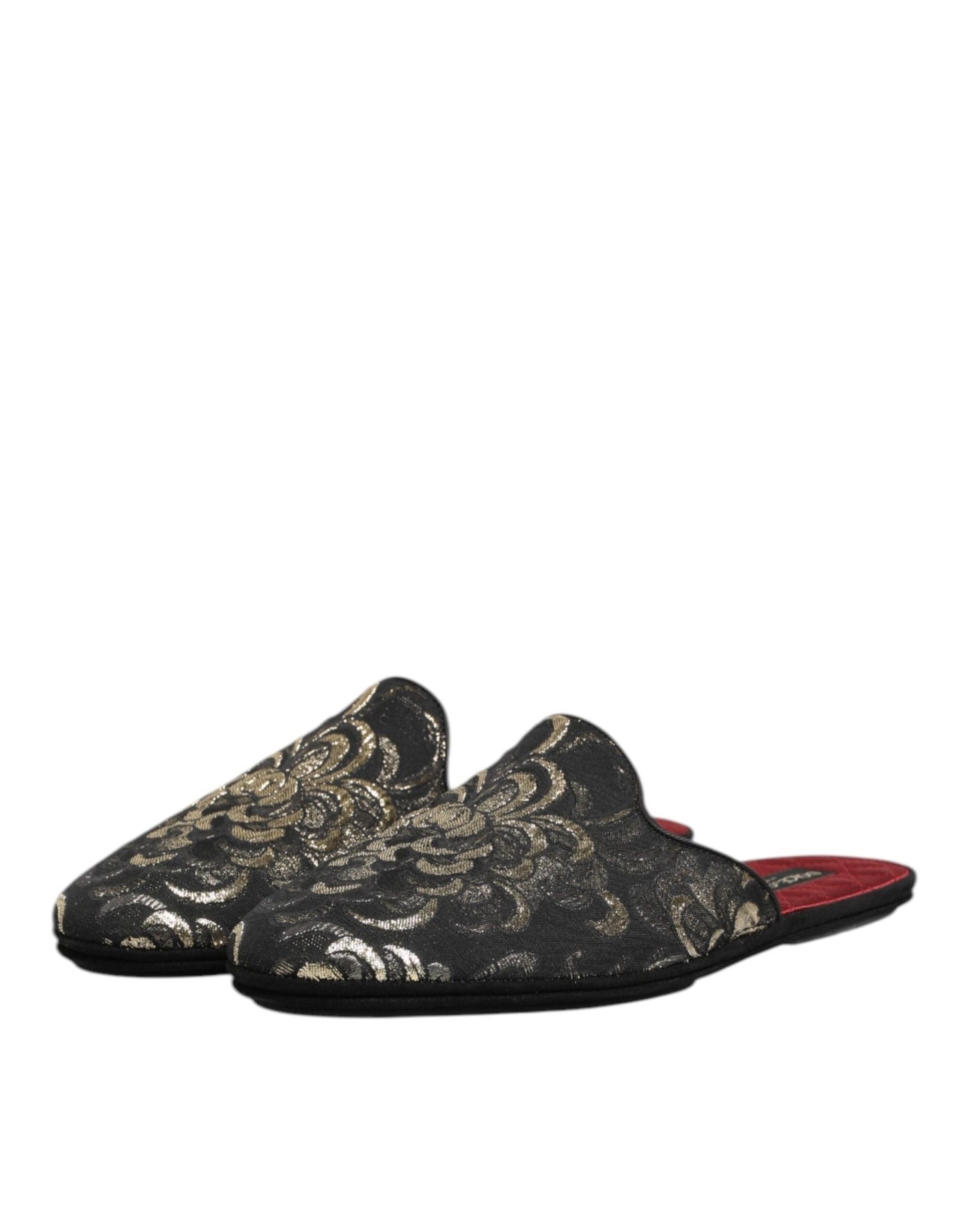 Dolce & Gabbana Black Floral Jacquard Slides Slippers Shoes – EU42/US9 par Dolce & Gabbana | Disponible sur Sandy Store ByNet