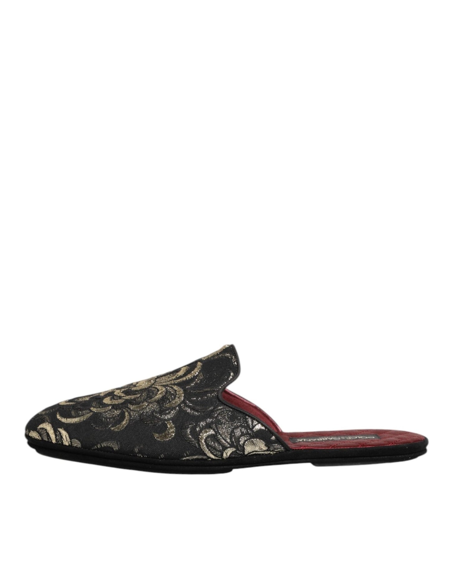 Dolce & Gabbana Black Floral Jacquard Slides Slippers Shoes – EU42/US9 par Dolce & Gabbana | Disponible sur Sandy Store ByNet