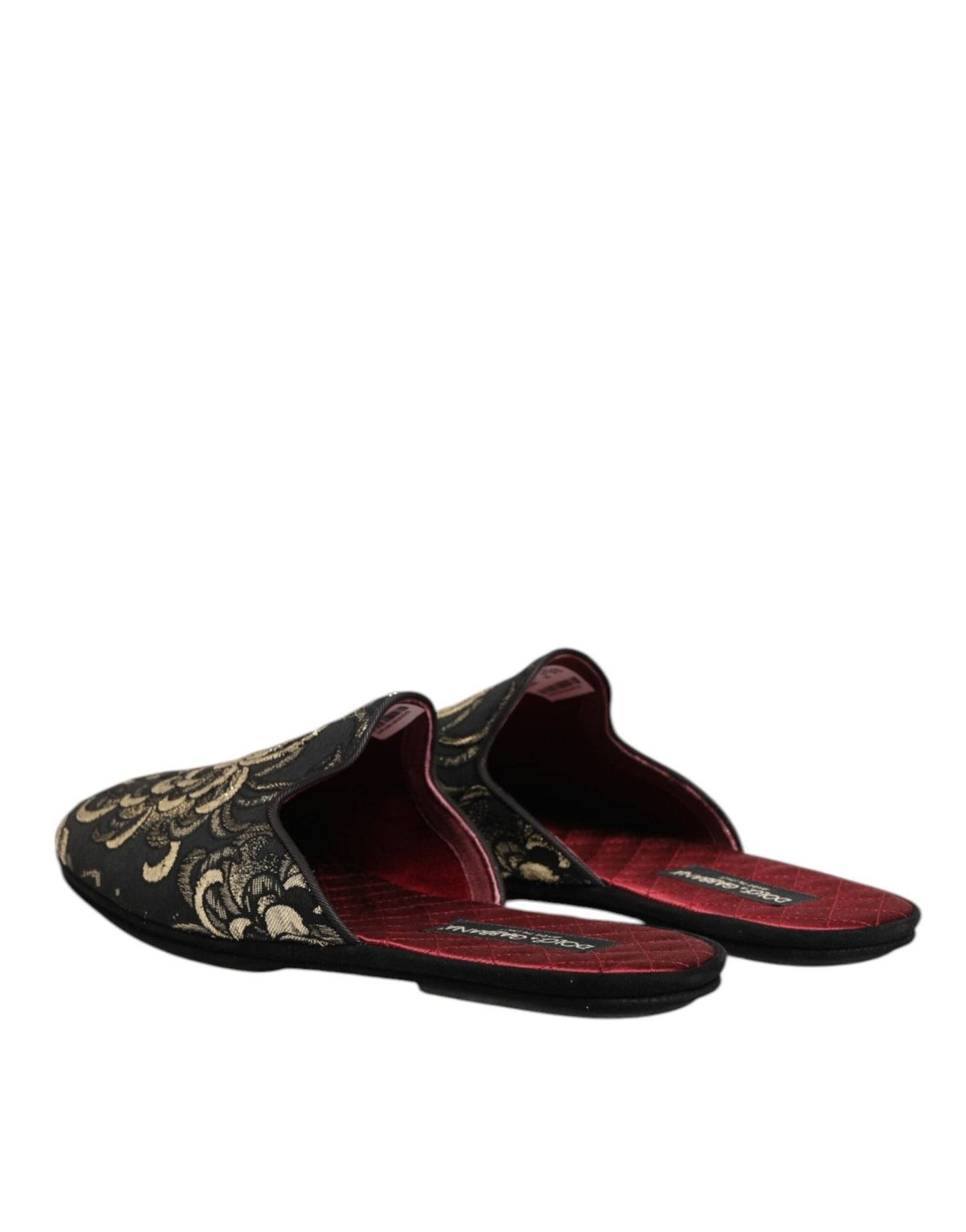 Dolce & Gabbana Black Floral Jacquard Slides Slippers Shoes – EU42/US9 par Dolce & Gabbana | Disponible sur Sandy Store ByNet