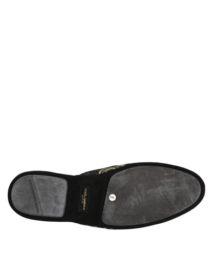 Dolce & Gabbana Black Floral Jacquard Slides Slippers Shoes – EU42/US9 par Dolce & Gabbana | Disponible sur Sandy Store ByNet